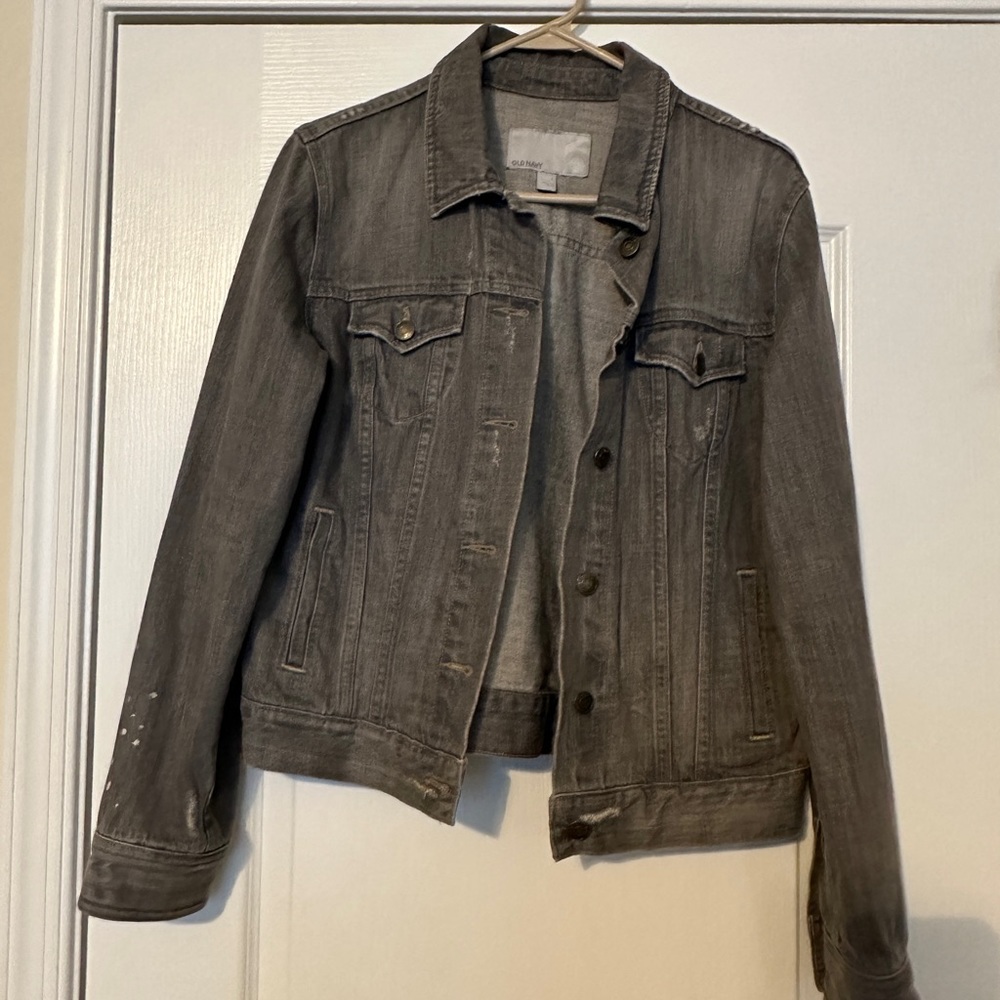 Distressed denim jacket